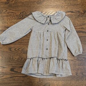 Zara girl plaid checker flannel dress size 3-4